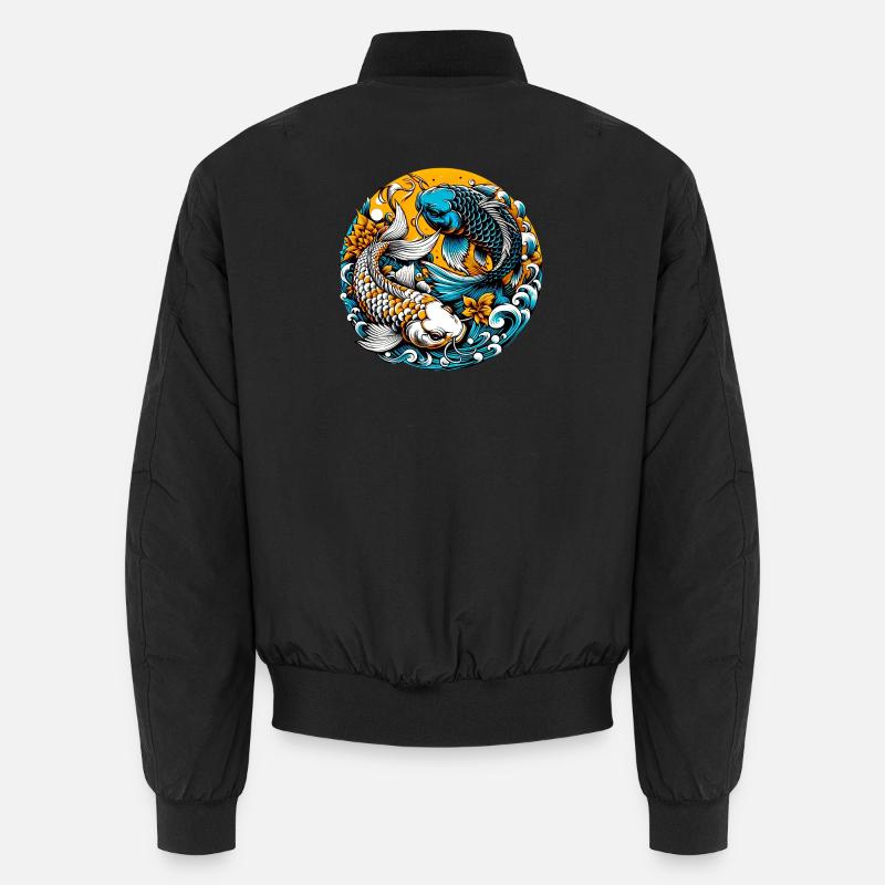 Koi-Karpfen - Unisex Bomberjacke - Schwarz