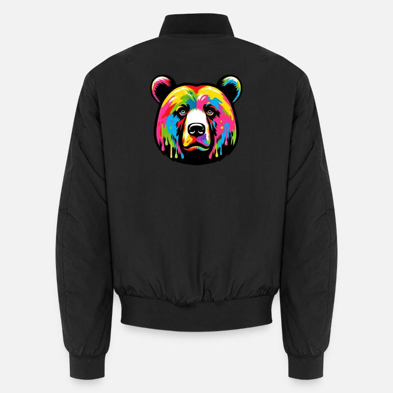 Bear - Unisex Bomber Jacket - black