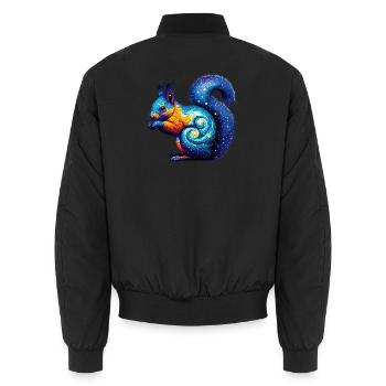 Eichhörnchen - Unisex Bomberjacke - Schwarz - Hinten - AI Model Male 185 light (185cm)