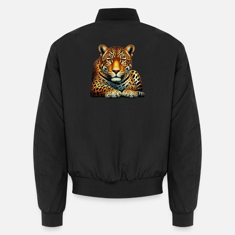 Leopard - Unisex Bomber Jacket - black