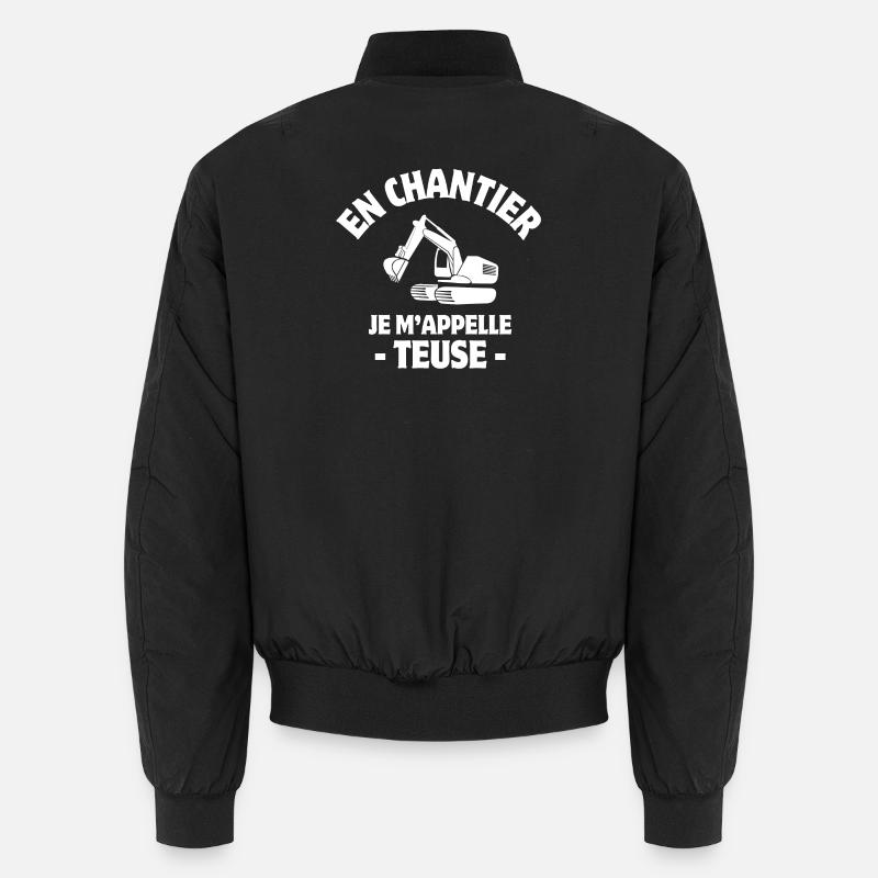 Bagger, Baumaschinen, Baustelle - Unisex Bomberjacke - Schwarz