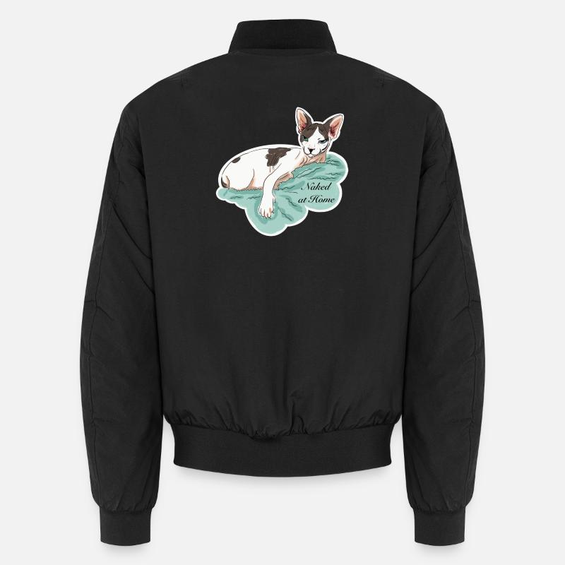 Sphynx nu à la maison - Bomber unisexe - noir