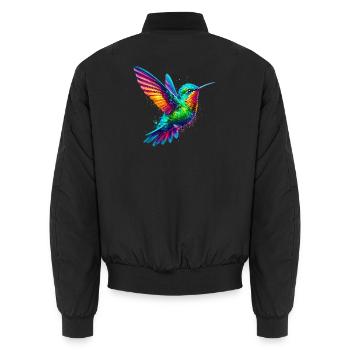 Kolibri - Unisex Bomberjacke - Schwarz - Hinten - AI Model Male 185 light (185cm)