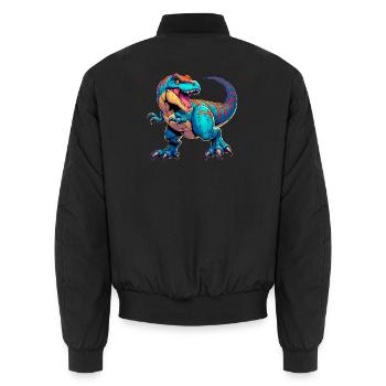 Dinosaure - Bomber unisexe - noir - Dos - AI Model Male 185 light (185cm)