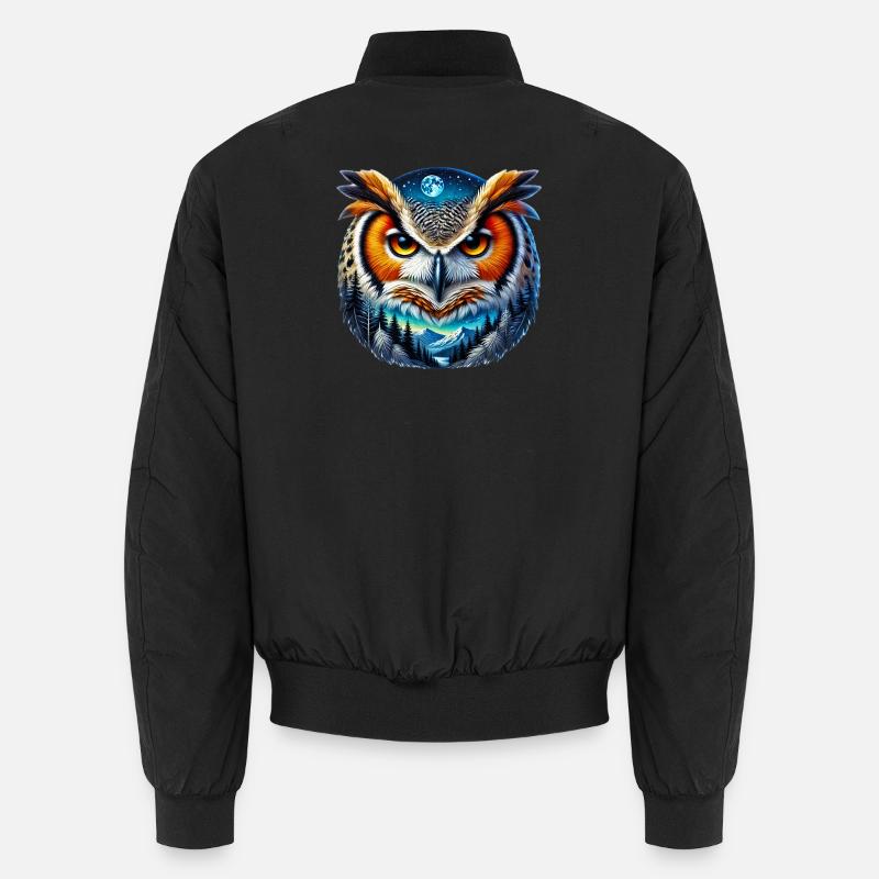 Eule - Unisex Bomberjacke - Schwarz