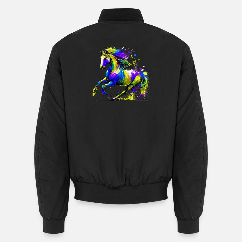 Pferd - Unisex Bomberjacke - Schwarz