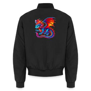 Dragon - Unisex Bomber Jacket - black - Back - AI Model Male 185 light (185cm)