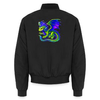 Drache - Unisex Bomberjacke - Schwarz - Hinten - AI Model Male 185 light (185cm)