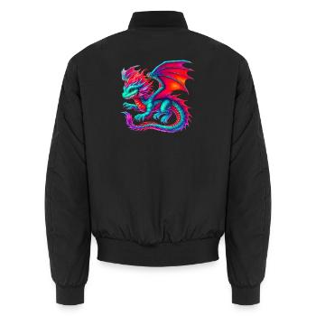 Drache - Unisex Bomberjacke - Schwarz - Hinten - AI Model Male 185 light (185cm)