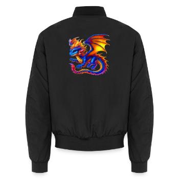 Drache - Unisex Bomberjacke - Schwarz - Hinten - AI Model Male 185 light (185cm)