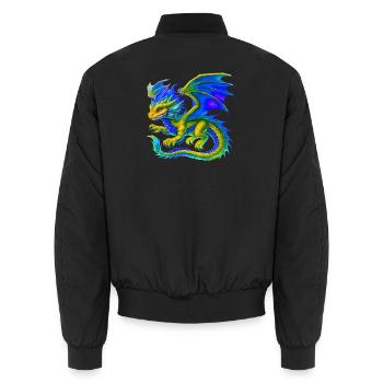 Dragon - Unisex Bomber Jacket - black - Back - AI Model Male 185 light (185cm)