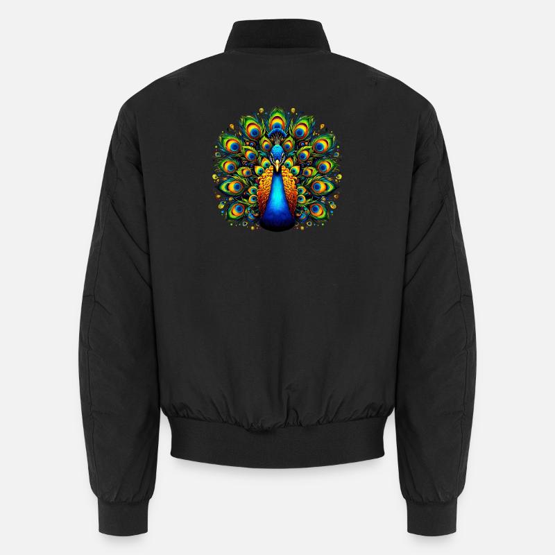 Peacock - Unisex Bomber Jacket - black