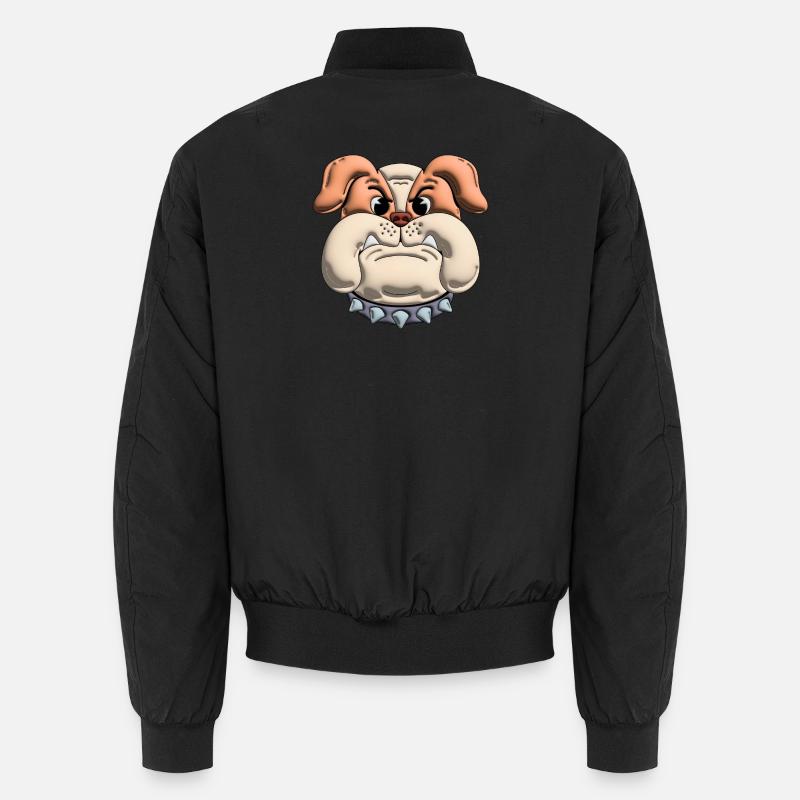 Chien Bouledogue 3D - Bomber unisexe - noir
