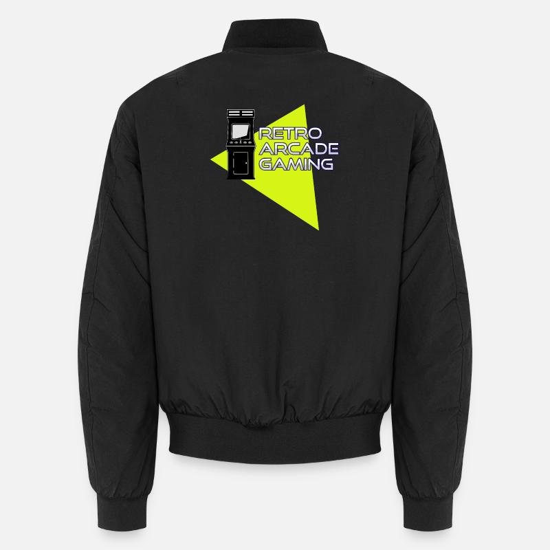 Retro arcade gaming - Unisex Bomber Jacket - black