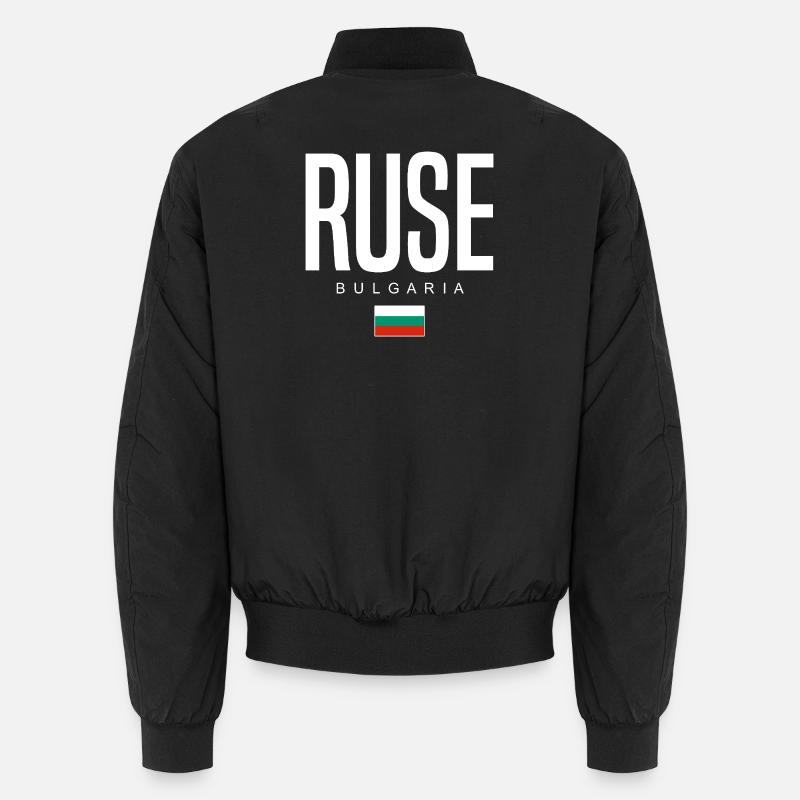 Ruse Bulgaria - Unisex Bomber Jacket - black