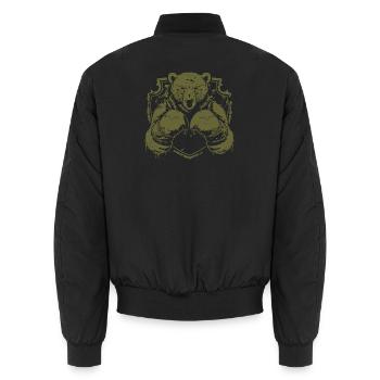 Bär Boxer - Unisex Bomberjacke - Schwarz - Hinten - AI Model Male 185 light (185cm)