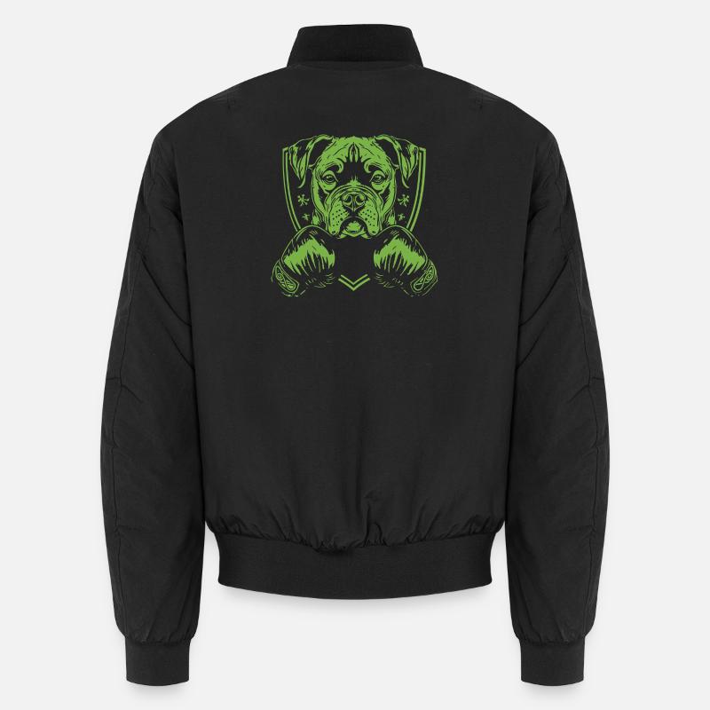 Hund Boxer - Unisex Bomberjacke - Schwarz