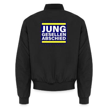 Enterrement de vie de garçon Jga disant - Bomber unisexe - noir - Dos - AI Model Male 185 light (185cm)