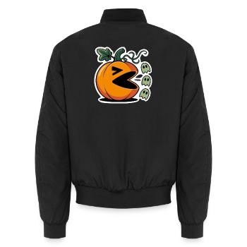 Conception de jeu de citrouille d’Halloween - Bomber unisexe - noir - Dos - AI Model Male 185 light (185cm)