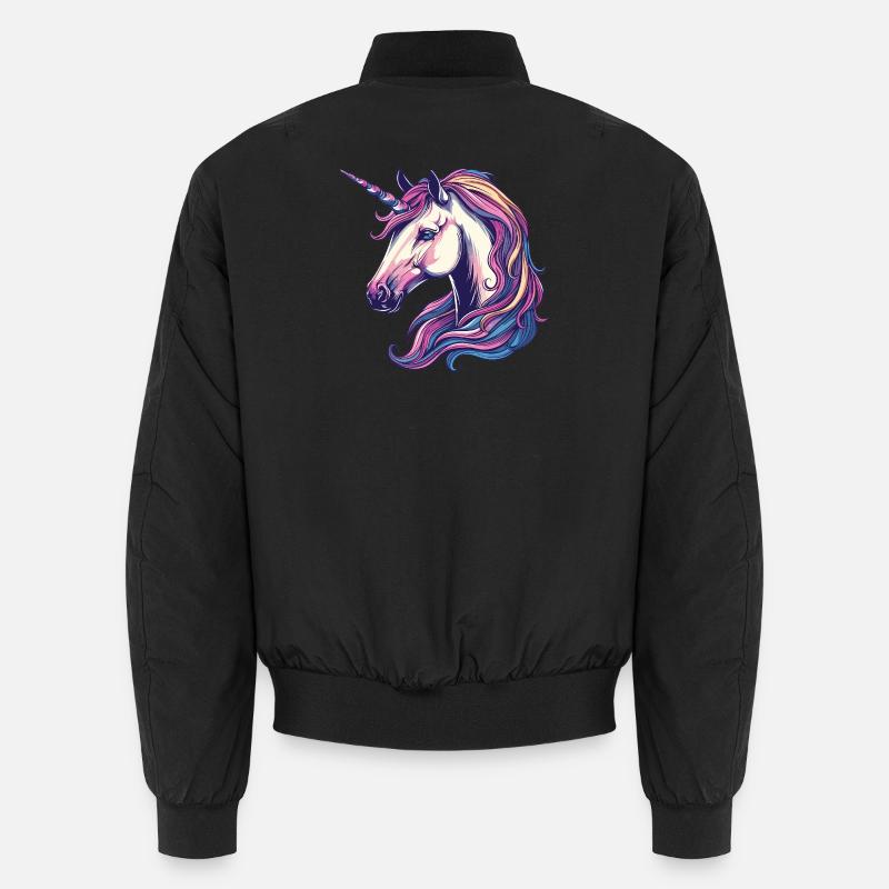 Fantasy unicorn with rainbow mane Unisex Bomber Jacket