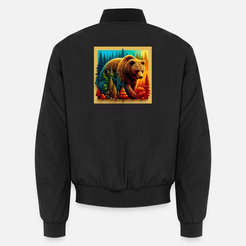 bear - Unisex Bomber Jacket - black
