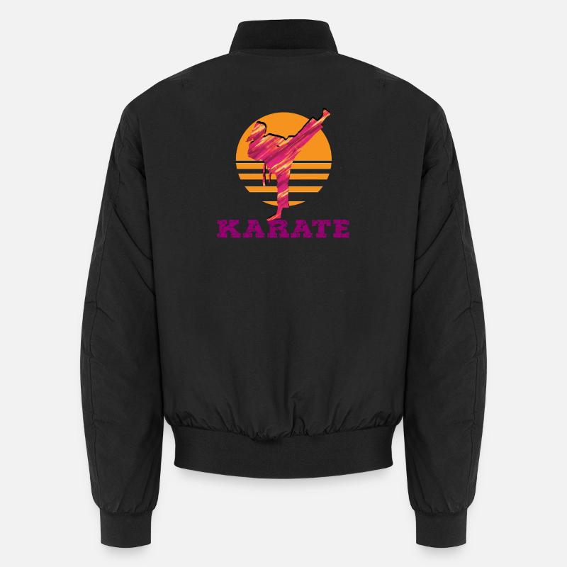 Karate Sunset Silhouette - Unisex Bomber Jacket - black