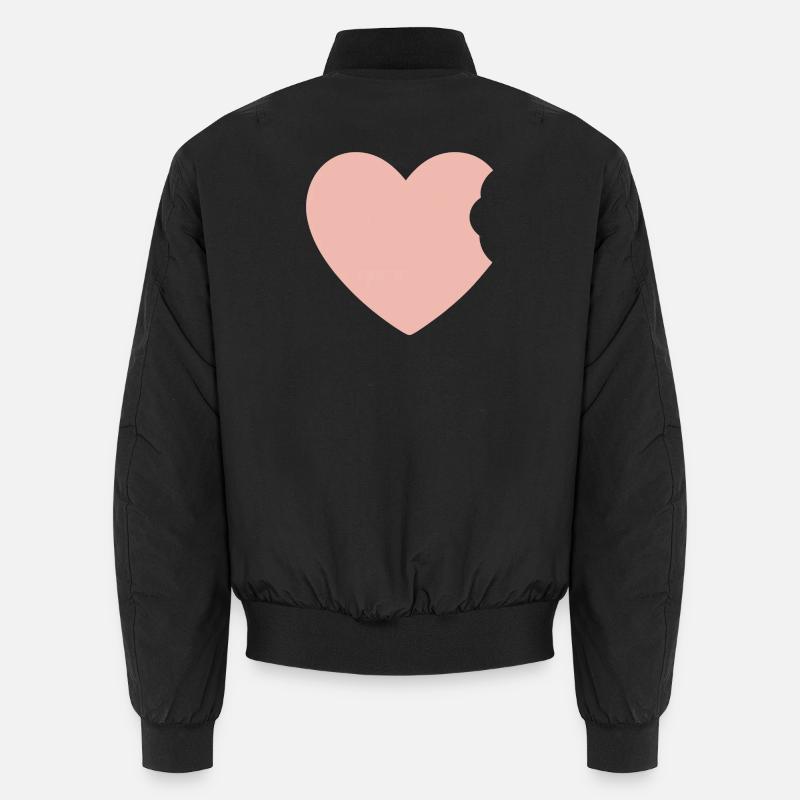 Pink heart where someone took a bite Unisex Bomber Jacket