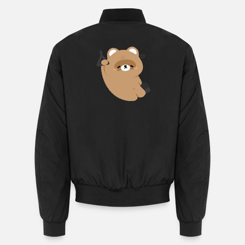 Tired Bear Commute - Unisex Bomber Jacket - black