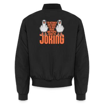 Möwe Mittelfinger Not Funny Mean People Think Joke - Unisex Bomberjacke - Schwarz - Hinten - AI Model Male 185 light (185cm)