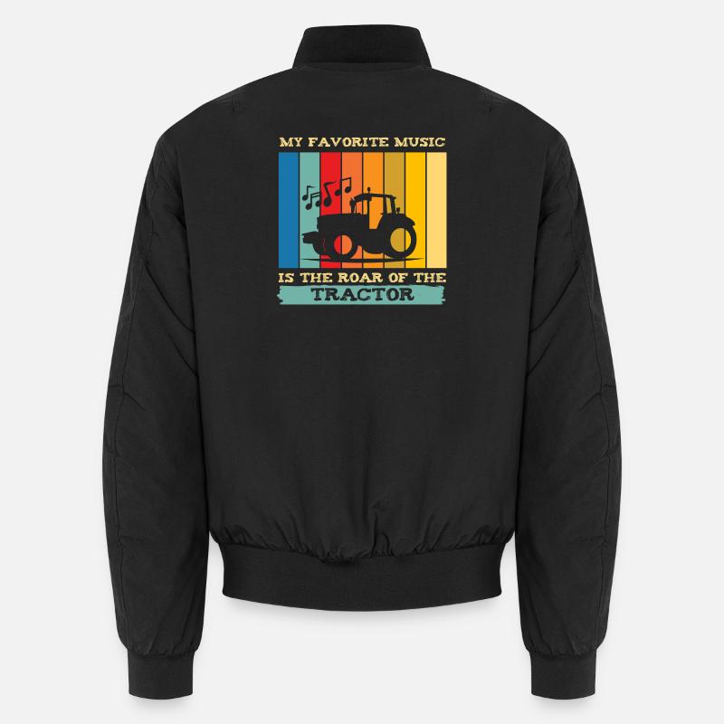 Musik auf dem Bauernhof: Traktor in Regenbogenfarben Unisex Bomberjacke