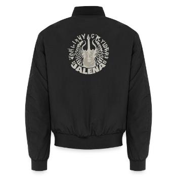 Gitarre Jalena - Unisex Bomberjacke - Schwarz - Hinten - AI Model Male 185 light (185cm)