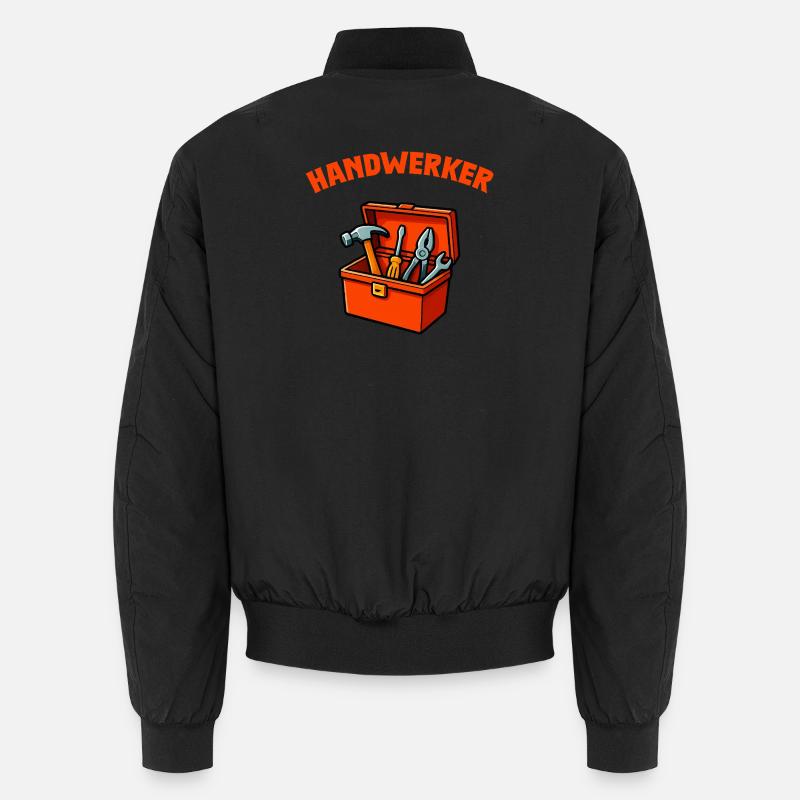 Craftsman Toolbox Motif - Unisex Bomber Jacket - black