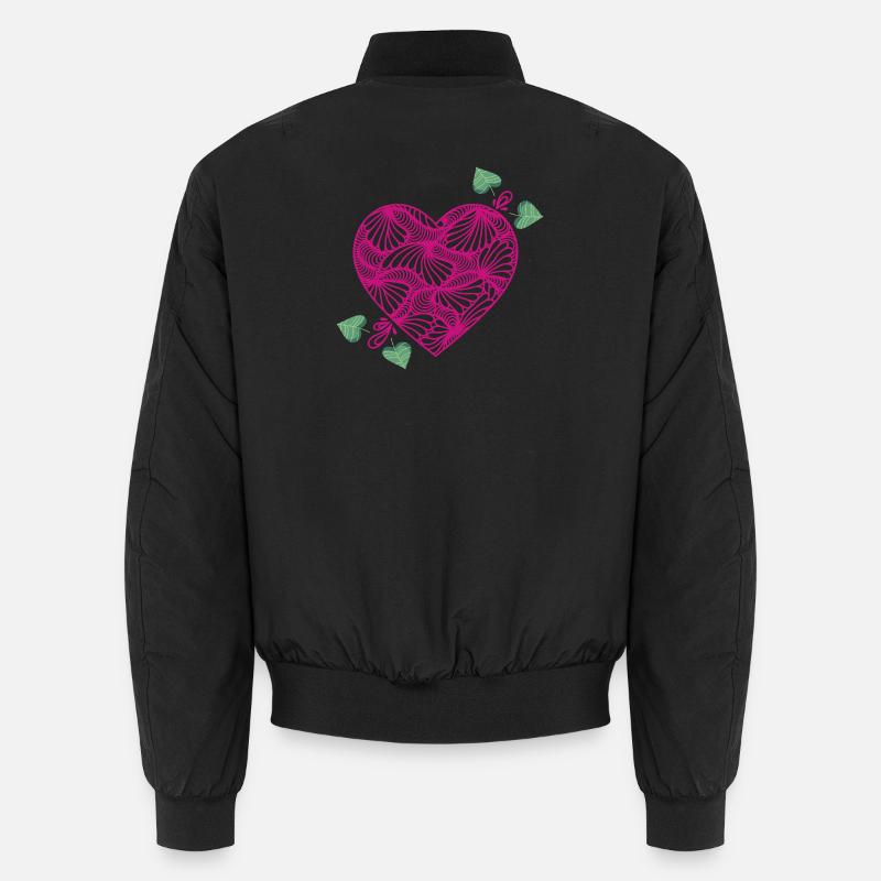romantisches Herz - Unisex Bomberjacke - Schwarz