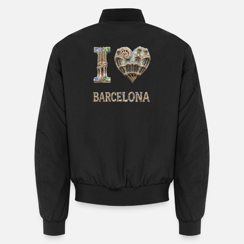 Barcelone – Architecture organique - Bomber unisexe - noir