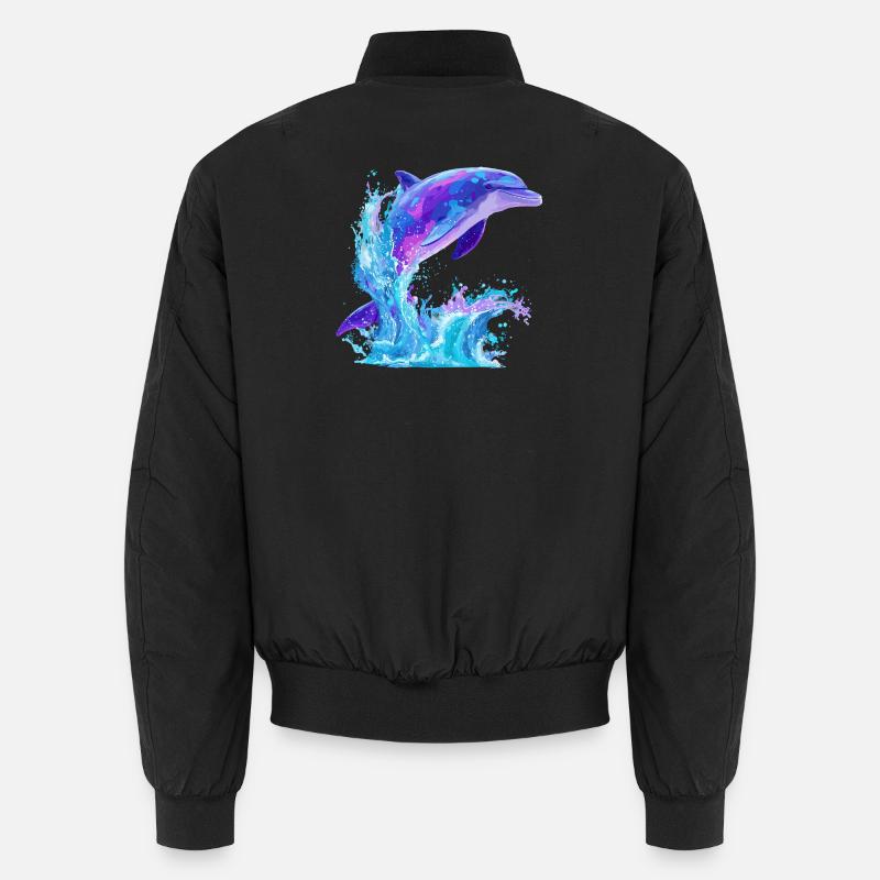 Farbiger Delfin Splash Unisex Bomberjacke