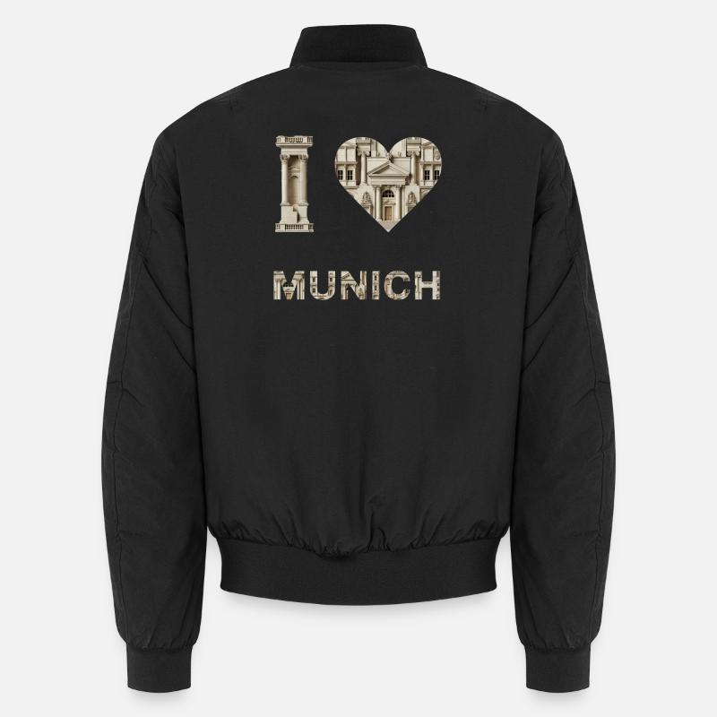 I love Munich – Classical Architecture Love - Unisex Bomber Jacket - black