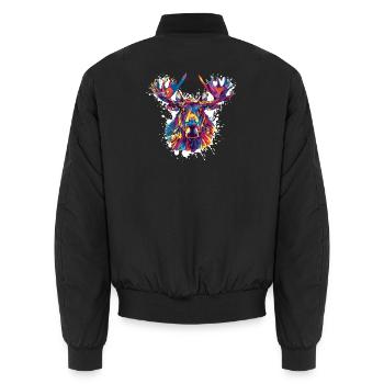 Deer Deer Paint Blobs - Unisex Bomber Jacket - black - Back - AI Model Male 185 light (185cm)