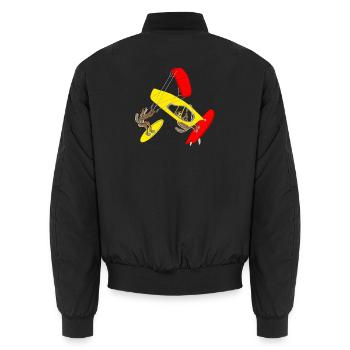 Atlashörnchen Surfen, Kitesurfen, Windsurfen - Unisex Bomberjacke - Schwarz - Hinten - AI Model Male 185 light (185cm)