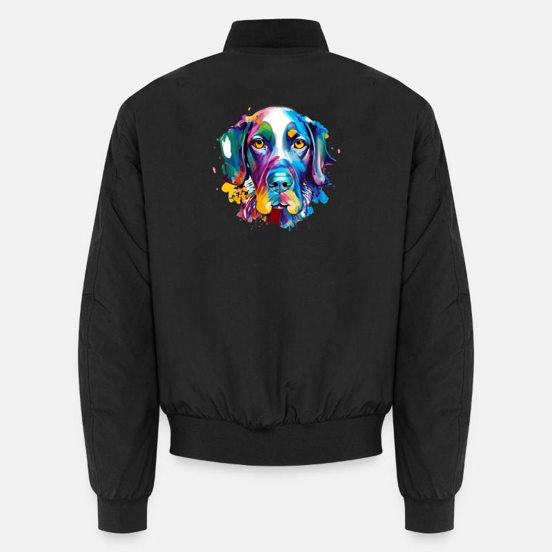 Deutscher Kurzhaar-Pointer GSP Farbenfrohe Hundekunst Unisex Bomberjacke