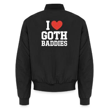 J’adore les méchants gothiques - Bomber unisexe - noir - Dos - AI Model Male 185 light (185cm)