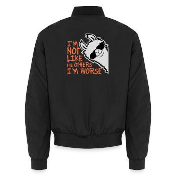 Lama Sunglasses Not Like The Others I'm Worse - Unisex Bomber Jacket - black - Back - AI Model Male 185 light (185cm)