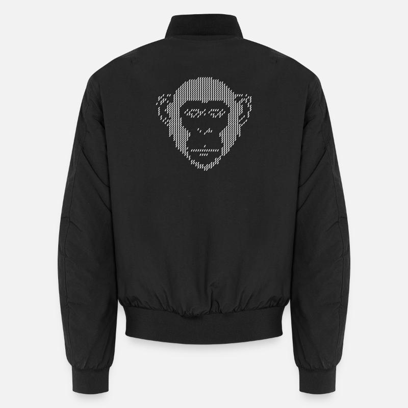 Art en demi-ton Pixel Monkey - Bomber unisexe - noir
