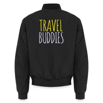 Amis de voyage - Bomber unisexe - noir - Dos - AI Model Male 185 light (185cm)