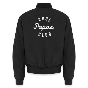 Cool Papas Club White Script - Unisex Bomberjacke - Schwarz - Hinten - AI Model Male 185 light (185cm)