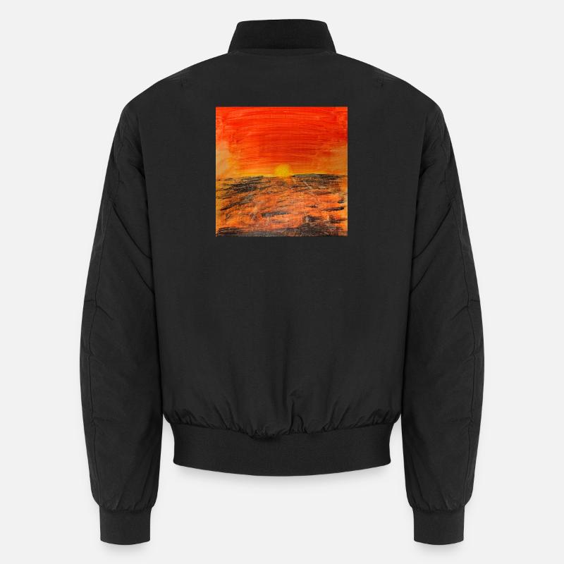 Coucher de soleil rouge feu Bomber unisexe