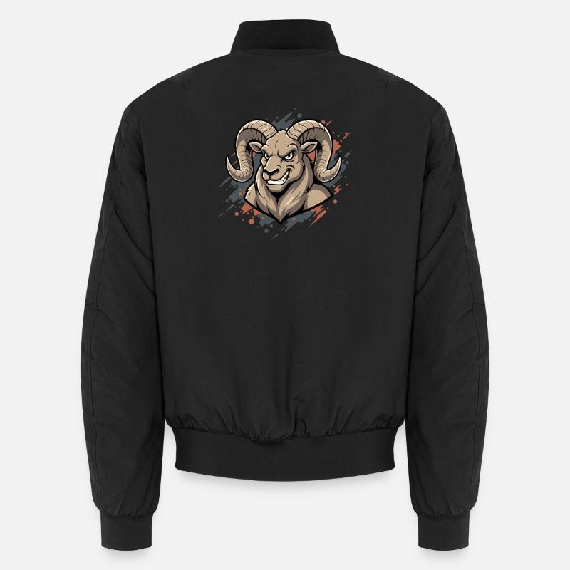 Aggressive Ram Maskot - Unisex Bomber Jacket - black