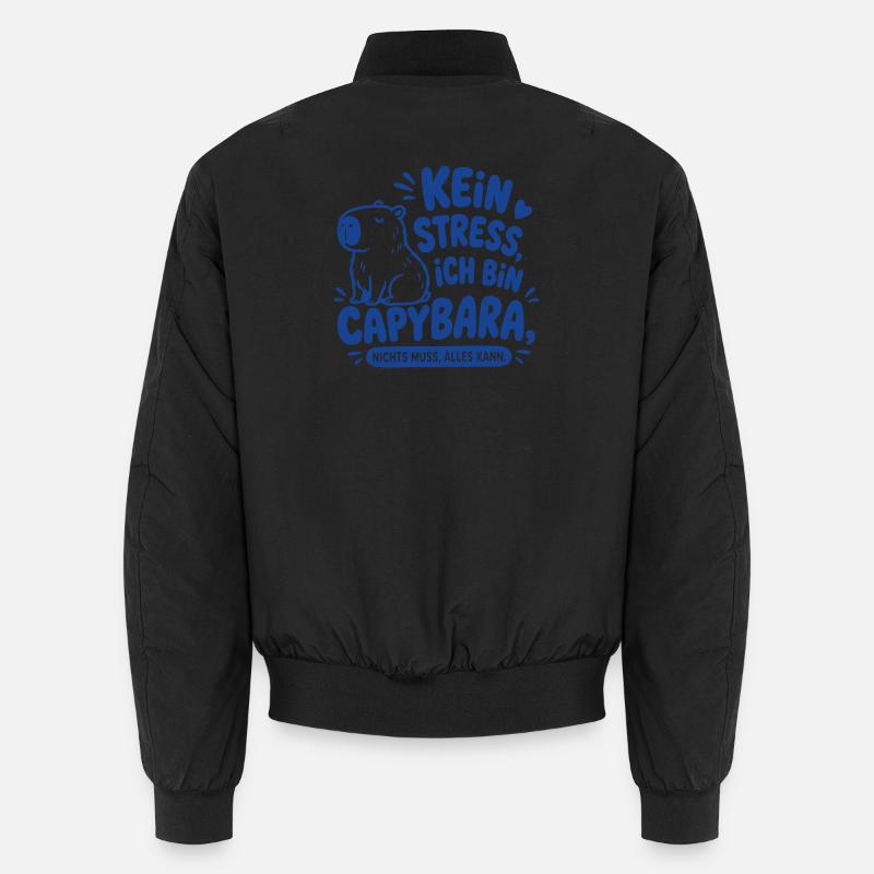 Kein Stress ich bin Capybara - Unisex Bomberjacke - Schwarz