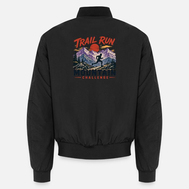Trail Run - Mountain Challenge - Unisex Bomber Jacket - black