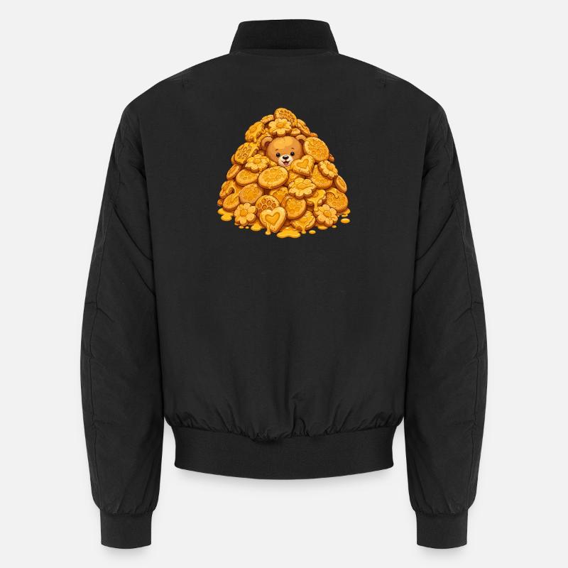 Gold Biscuit Bear Camp - Unisex Bomber Jacket - black
