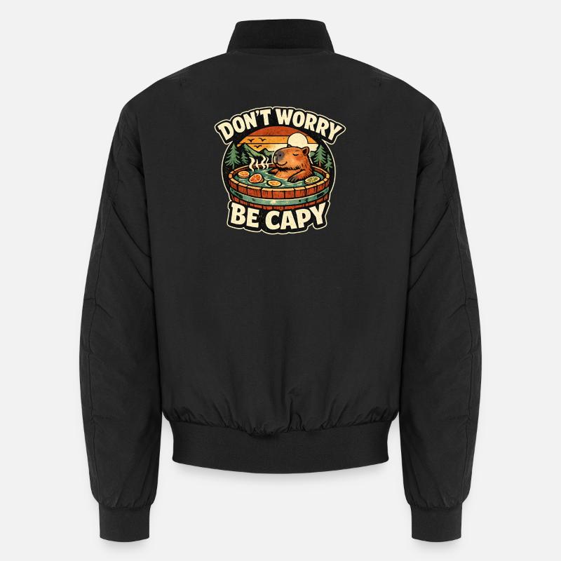 Capybara Whirlpool Abend - Unisex Bomberjacke - Schwarz